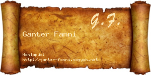 Ganter Fanni névjegykártya